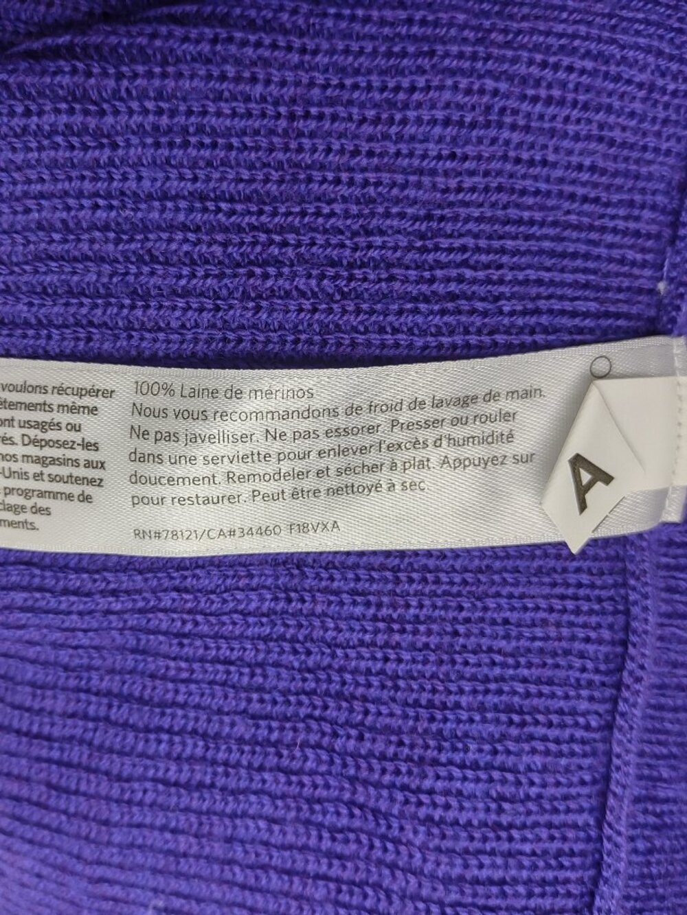 Eileen Fisher purple 100% Merino Wool boxy oversized pullover sweater Large - Picture 7 of 7